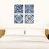 Cortolar Mandala Wall Art Canvas Prints Abstract Boho Painting Pictures Blue Artwork for Bedroom Living Room Bathroom Decor (12"x12"x4pcs)