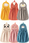 BATTILO HOME 6 Pack Cute Animal Bathroom Hand Bath Towel Kitchen Towels Toddler Hand Towels with Hanging Loop, Microfiber Absorbent Quick Dry Utility Towel for Home