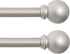 Kenney Chelsea 5/8" Standard Decorative Window Curtain Rod, 28-48", Silver, 2 Pack