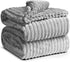 Nestl Fleece Blanket - Bed Blankets Queen Size - Soft Fuzzy Blanket - Lightweight Queen Blanket for Bed - Cut Plush Blanket - Light Grey Queen Size Blanket - 90x90 Inches