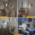 DLLT Led Ceiling Spotlight, Adjustable Wall Mount Lamp, Plug-in Track Light Kit Lighting for Bedside, Headboard Picture, Bedroom, Kitchen, Living Room,Warm White