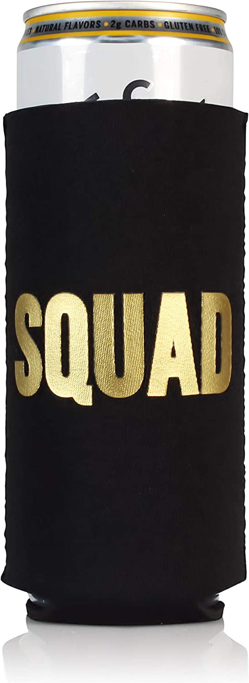Bachelorette Party Decorations Slim Can Coolers - Bridal Party (Black Squad, 10)