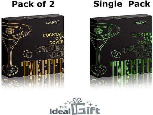 TMKEFFC Smoking Gun Cup Covers Pack of 2, Lids for Cocktail Drinks Handy Smoke Infuser Accessories, for Wine-Cups Goblet Glasses Tumblers Mugs Bowls Diameter Below 4.7"