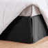 SLEEP ZONE Wrap Around Pleated Bed Skirts Queen Size, 15 inch Tailored Drop Easy Fit Bedskirt, Anti-Static, Wrinkle Free, and Fade Resistant (Queen, Black)