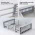 Expandable Stainless Steel Dish Drying Rack, Telescopic Drain Basket Over Sink Organizer for Vegetable, Fruit and Tableware (Grey)