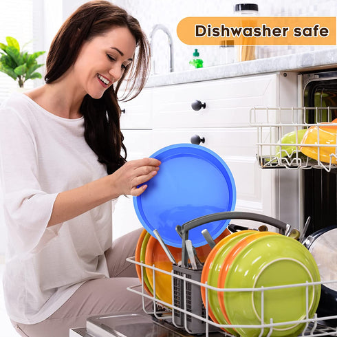 Round Silicone Baking Cake Pan - Nonstick 4/6/8/9 inch Multi Tier Circular Bake Cake Mold Set for Cheesecake Smash Layer Cake Silicon Tins