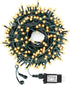 Decute Warm White Christmas String Lights Waterproof 300LED 105FT UL Certified with End-to-End Plug 8 Modes, Outdoor Indoor Starry Fairy Lights for Christmas Tree Patio Garden Wedding Party Decor