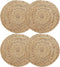 4 Pack Woven Placemats-Natural Wicker Placemat-Round Braided Place Mats Water Hyacinth Tablemats-Heat Resistant Non-Slip Wicker Chargers for Wedding Holiday Dinner(13.8 inch)