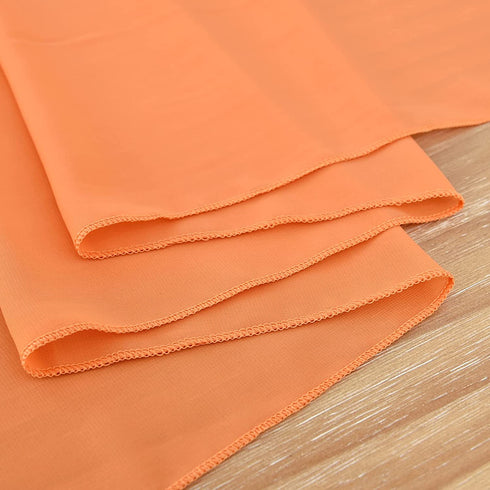 DOLOPL 2 Pack Orange Chiffon Table Runner 10ft Sheer Wedding Table Runner 29x120 Inches Romantic Tulle Table Runner for Wedding Decor Birthday Party Bridal Baby Shower Table Decoration