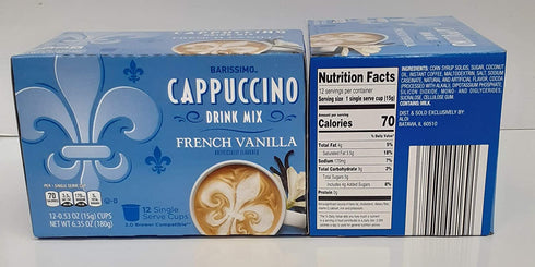 Barissimo French Vanilla Cappuccino Coffee Cocoa Pods 2 Pack K-Cup Compatible