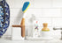 Full Circle Bubble Up Ceramic Soap Dispenser & Bamboo Handle Dish Brush Replaceable Kitchen Dish Scrubber with Soap Holder, Green