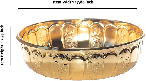 Alisveristime Turkish Authentic Copper Bath Bowl & Hammam Bowl (Gold)