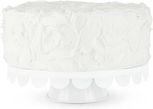 Twine White Stainless Steel Cake Stand, Set of 1, Cupcake Stand, Home Decor, Food Service, Dessert Accessory, 11-Inch Diameter, White