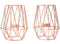 Lanlong 2-Piece Metal Geometric Candlesticks, Tealight Candle Holders, Home Decor Candleholders, Geometry Candleholder Centerpieces, Table Centerpiece Candlesticks (Rose Gold L)