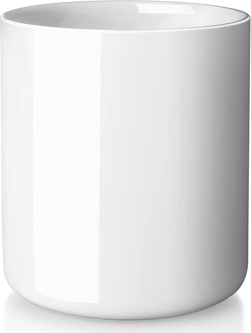 White Kitchen Utensil Holder for Countertop - ALELION 6.5" Cooking Utensil Holder for Kitchen Counter, Ceramic Utensil Crock for Kitchen Utensils, Dishwasher Safe, Cream White