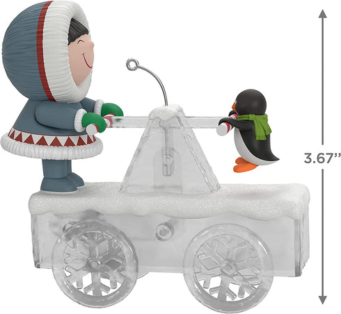 Hallmark Keepsake Christmas Ornament 2021, Frosty Friends Handcar High Jinks, Motion