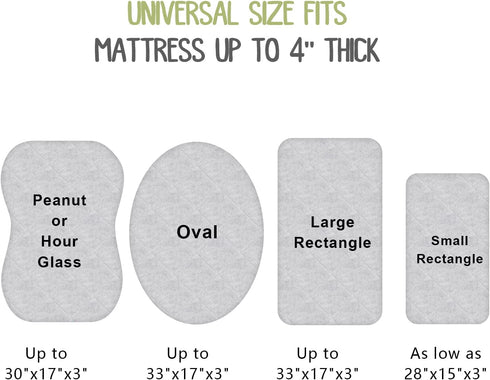 Bassinet Mattress Pad Cover, Compatible with Rectangle/Hourglass/Oval Bassinet Mattress , 2 Pack Waterproof and Soft Cotton Sheet, Breathable Bamboo Sleep Surface (Microfiber-GY)