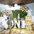 Gold Baby Shower Boxes 4 Pcs Gold Transparent Balloon Boxes with 4*4 Gold BABY Letters, Gold baby shower blocks for Boys Girls , Letter Boxes for Birthday Party, Gender Reveal Backdrop