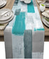 Big buy store Grey Teal Painting Cotton Linen Table Runner Dresser Scarves, Abstract Geometric Rectangle Table Setting Covers for Party Holiday Wedding Farmhouse Kitchen Dinner-13x70 inch