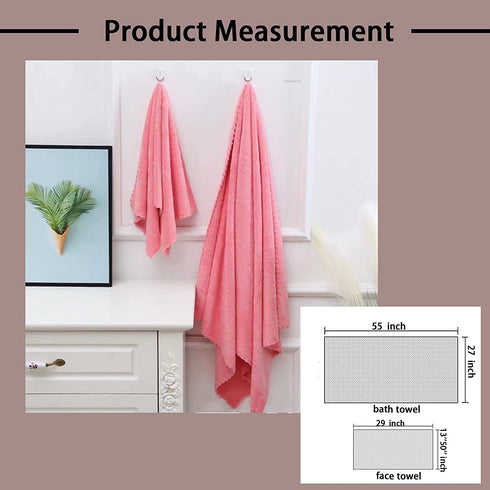 Shower Towel Sets for Bathroom,Quick-Drying-Microfiber Coral Fleece Absorbent and Ultra Soft Towel,Can Be Used For Bathroom, Sports, 2 Pack Have 4 pcs, 2 Bath Towels (27''55'') 2 Hand Towels(13''29'')