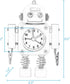 Betus Non-Ticking Robot Alarm Clock Stainless Metal - Wake-up Clock with Flashing Eye Lights and Hand Clip (White)