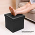 B FSOBEIIALEO Folding Storage Ottoman Footrest Stool Faux Leather Seat Chest Black 12.6"X12.6"X12.6"