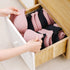 SYGY 2Pack Bra Organizer Storage for Dresser Drawers, Foldable Organizer Divider Fabric Drawer Organizers, Closet Organizer for Lingerie, Bra, Clothes, Towel, 7 Cell, Grey
