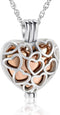 shajwo Cremation Jewelry Heart Urn Necklaces for Ashes for Women Flower Memorial Mini Keepsake Ashes Hollow Pendant