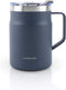 LocknLock Stainless Steel Double Wall Insulated with Handle, Lid, 16 oz, Navy Metro Mug