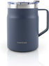 LocknLock Stainless Steel Double Wall Insulated with Handle, Lid, 16 oz, Navy Metro Mug