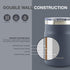 LocknLock Stainless Steel Double Wall Insulated with Handle, Lid, 16 oz, Navy Metro Mug