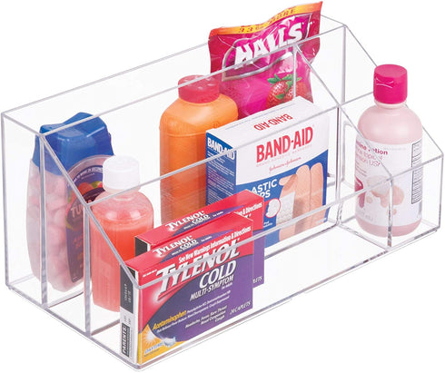 iDesign Clarity Cosmetic Palette Organizer for Vanity or Cabinet to Hold Makeup, Nail Polish, Cosmetic Accessories - 5 Compartments, Clear