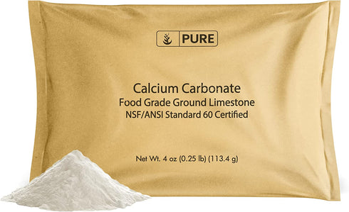 Pure Original Ingredients Calcium Carbonate (4 oz) Dietary Supplement, Food Preservative, Acid Neutralizer