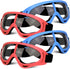 4 Pack Protective Glasses Safety Goggles Eye Shield, Face Glasses for Kids Eye Protection Goggles Compatible with Nerf Guns Foam Blaster Guns Game (Blue & Red)