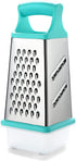 Marco Almond KYA57B Box Grater,Stainless Steel Grater with 4 Sides,Slicer 5 Piece Set, Potato,Cheese,Cucumber,Salad Vegetables Graters Peelers, Dishwasher safe, Turquoise