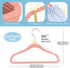 IEOKE Baby Velvet Hangers,50 Pack Children Clothes Hangers Ultra Thin Non Slip Clothes Racks with 6 Pcs Kids Clothing Dividers(Pink)