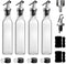 GMISUN 8oz Olive Oil Bottle Dispenser, 4 Pack Leakproof Oil And Vinegar Cruet Set With Clear Glass Oil Bottle, Non-Drip Spouts, Black Caps, Funnel And Labels