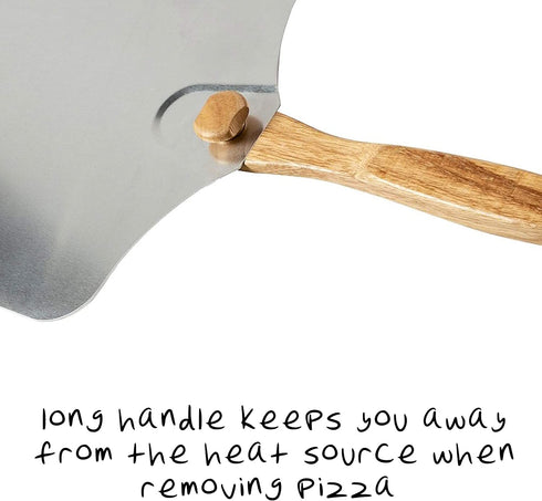 Honey Can Do Fldng Pizza Peel Wdn Hndle 14" KCH-08436 Silver