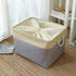 TheWarmHome Large Baskets for Storage Rectangular Basket Decorative Basket Fabric Storage Bin Brown Storage Basket Shoes Basket Towel Basket Cloth Baskets Blanket Storage(Gold&Grey,Large-1 Pack 17.7×13.7×9.8inch)