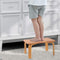 HOUCHICS Step Stool for Kids, WoodenStep Stool for Toddler Potty Training ,Wood Stool for Nursery Kitchen Toilet, Sturdy 210 lbs Capability, with Safety Non-Slip Pad,Children&Adults (Wooden)