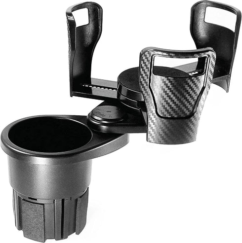 Limitless Dual CupStation - 2-in-1 Expandable Cup Holder with 360° Rotating Base Black