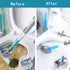 Toilet Bowl Brush and Holder Set, Bathroom Toilet Cleaner Brush with Soap Dispenser,Refillable Toilet Brush Holder with Liquid Dispenser (Grey)