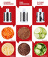 Ancevsk Manual Rotary Cheese Grater - Round Vegetable Slicer with 3 Interchangeable Blades for veggie, Nuts, Fruit ?Red?