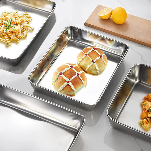Sheet Pan, Stainless Steel Baking Pans Tray, Toaster Oven Pan Stainless Steel Baking Pan Cookie Sheet (11.22x14.25x2.36 inches)