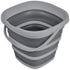 Brookstone, BKH1369, Slim Collapsible Bucket, 10 Liter (2.6 Gallons), for Car or Home Washing, Fishing, and Camping, with Smart Space Saving Deisgn, Square/Gray