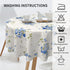 Spring Summer Blue Floral Tablecloth Round 60 Inches Elegant Watercolor Flower Tablecloth Polyester Washable Table Cover Table Cloth for Kitchen Dining Room Outdoor Picnic Patio Party
