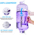 1 Gallon Water Bottle with Straw, Motivational Large Water Bottle with Time Marker, Big Clear Transparent Water Kettle Purple 128oz Water Bottles, Water Jug for Sports Water Bottle BPA Free