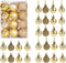 GOOTRADES Set of 24 Mini Shatterproof Christmas Balls Tree Ornaments Party Decoration, 3cm/1.18'' (Gold)