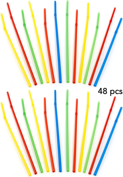 Bar Caddy Supplies (120 Pack) Assorted Swizzle Sticks / Drink Stirrers (24 of Each Design) Disposable Flexible Drinking Straws in 2 Sizes Small Bar Party Supply Refill Pack for Bar Organizer