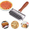 Stainless Steel Lattice Dough Cutter, Dough Lattice Roller Cutter with Wood Handle, Cookie Pie Pizza Bread Pastry Crust Roller Cutter, Household Time-Saver Baking Pastry Tools for Pie Pizza Biscuits